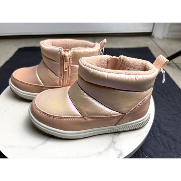 Cat & Jack Girls Jules Puffer Slip-on Booties Snow School Winter Blush SZ 5 &10 - Picture 10 of 12